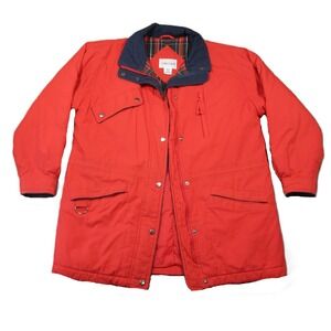 Vtg Cabin Creek Jacket S Red Flannel Lined Snap Full Zip Gorpcore Chore Camp 90s